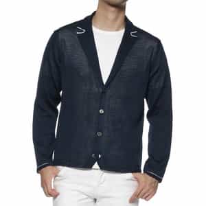 襟付きニットカーディガン