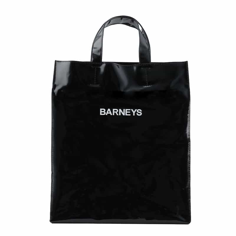 BARNEYS NEW YORK "BARNEYS" ロゴ入りPVCトートバッグ BLACK