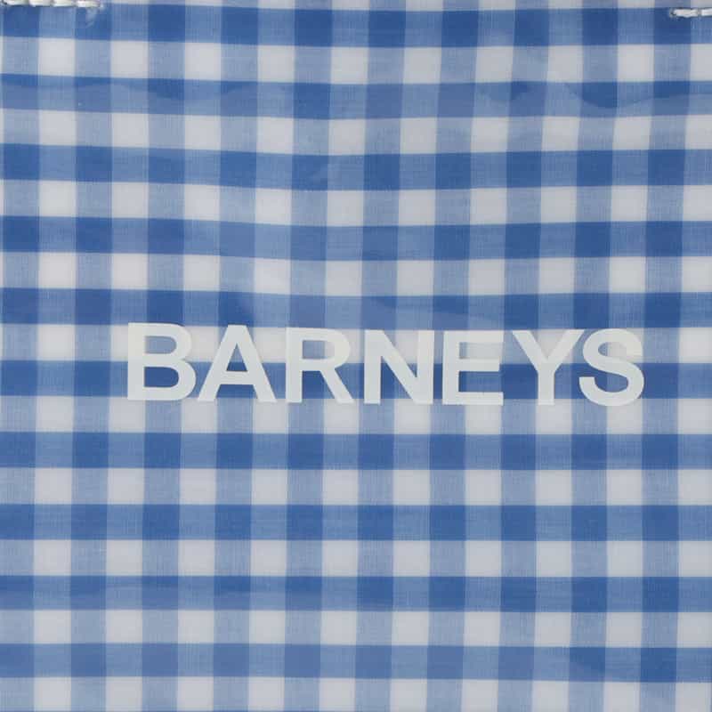 BARNEYS NEW YORK "BARNEYS" ロゴ入りPVCトートバッグ BLUE