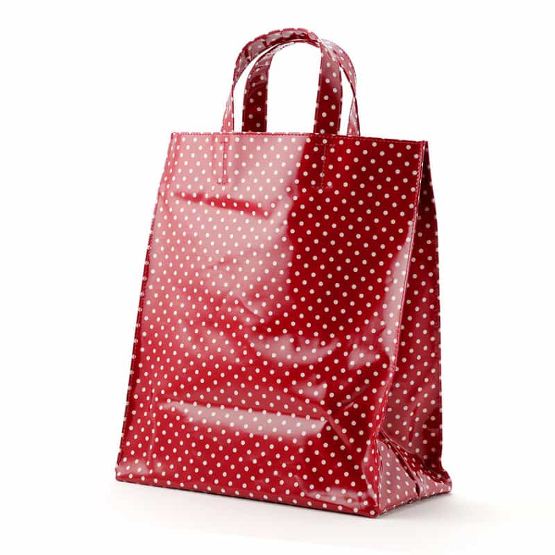 BARNEYS NEW YORK "BARNEYS" ロゴ入りPVCトートバッグ RED