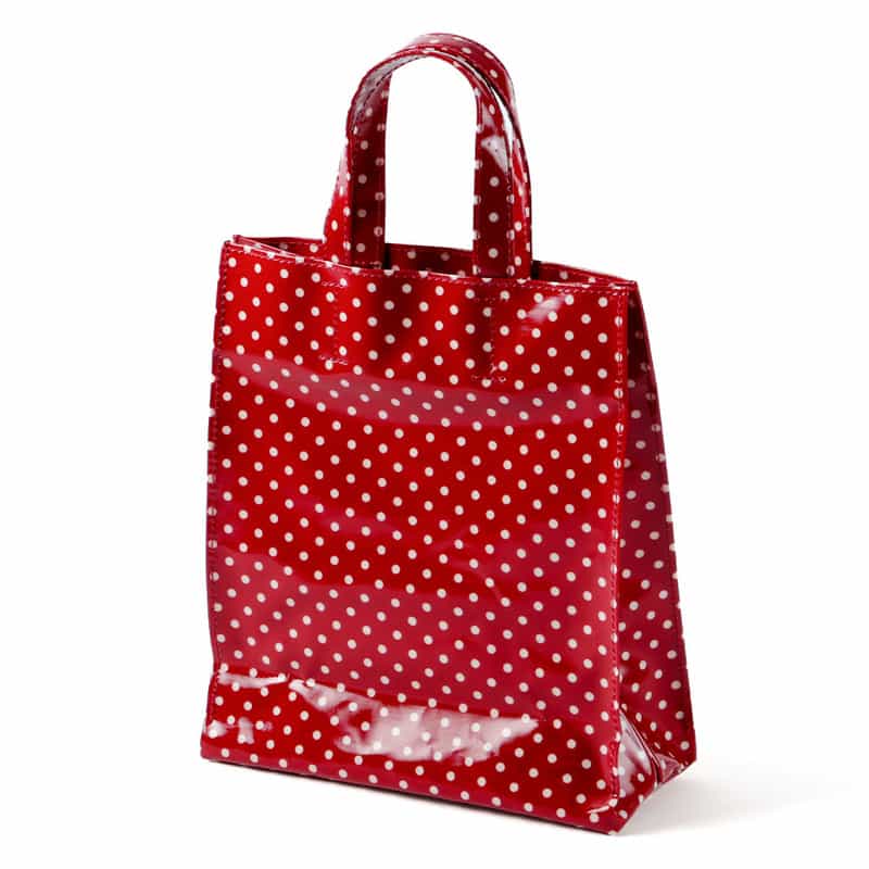 BARNEYS NEW YORK "BARNEYS" ロゴ入りPVCミニトートバッグ RED