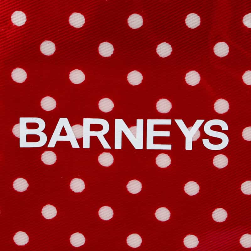 BARNEYS NEW YORK "BARNEYS" ロゴ入りPVCミニトートバッグ RED