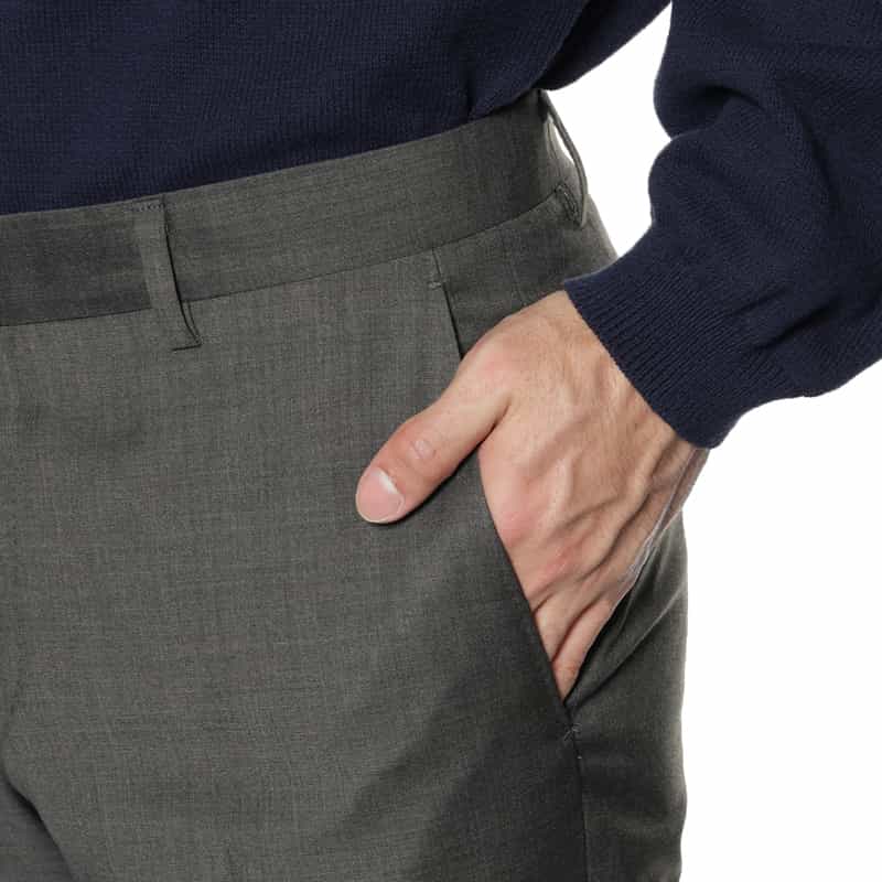 BARNEYS NEW YORK スリムテーパードスラックスパンツ DARK GRAY