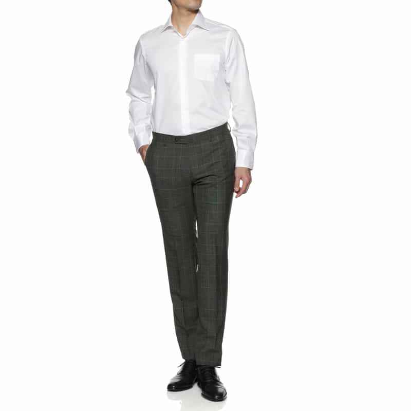 BARNEYS NEW YORK スリムテーパードスラックスパンツ BROWN