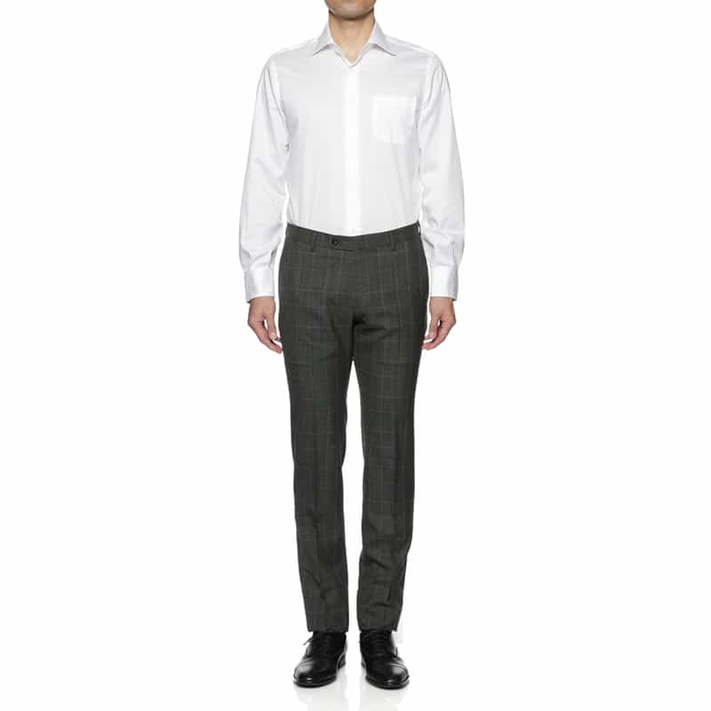 BARNEYS NEW YORK スリムテーパードスラックスパンツ BROWN