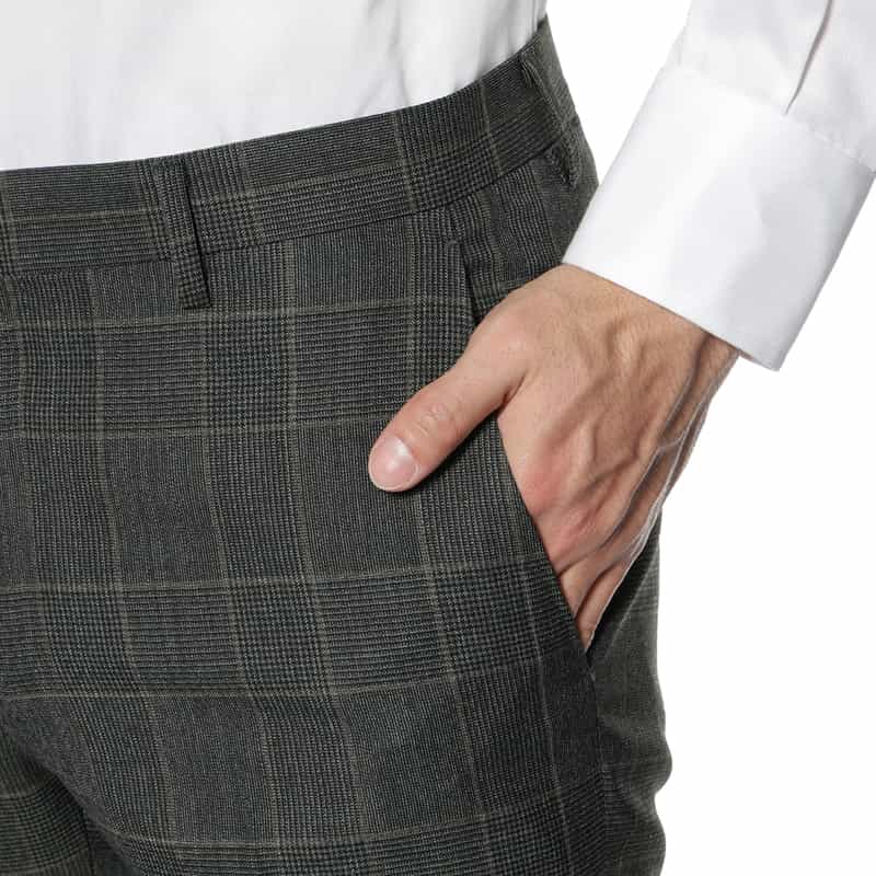 BARNEYS NEW YORK スリムテーパードスラックスパンツ BROWN