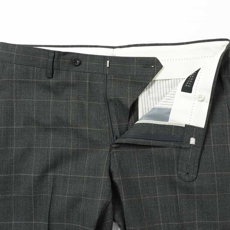 BARNEYS NEW YORK スリムテーパードスラックスパンツ BROWN