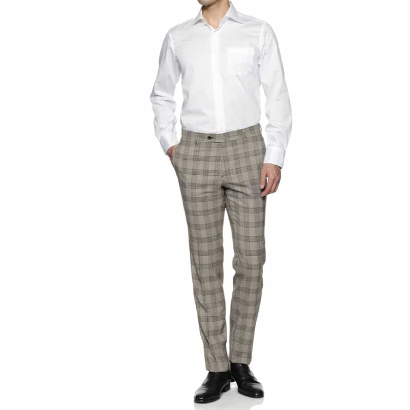 BARNEYS NEW YORK スリムテーパードスラックスパンツ GRAY