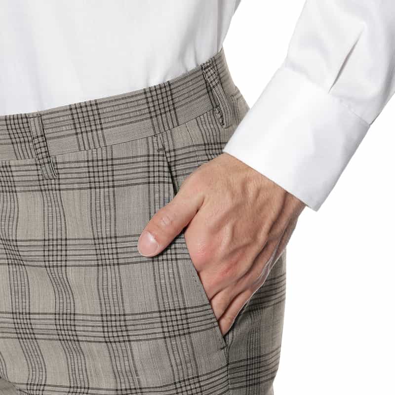 BARNEYS NEW YORK スリムテーパードスラックスパンツ GRAY