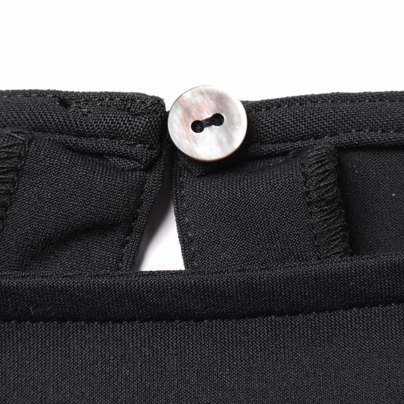 BARNEYS NEW YORK ウォッシャブル バックティアドロップ  ボートネックブラウス BLACK