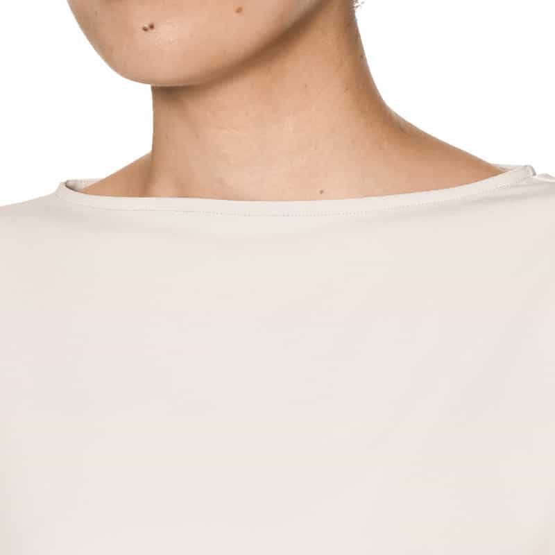 BARNEYS NEW YORK ウォッシャブル バックティアドロップ  ボートネックブラウス LT GRAY