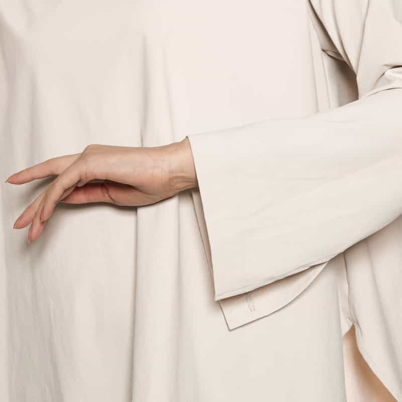 BARNEYS NEW YORK ウォッシャブル バックティアドロップ  ボートネックブラウス LT GRAY