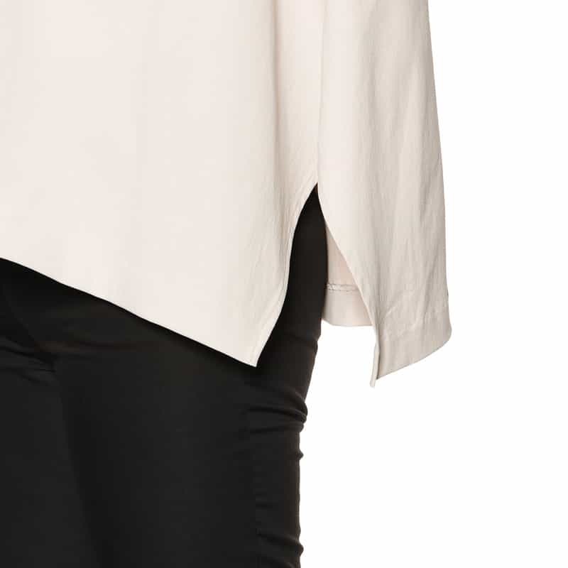 BARNEYS NEW YORK ウォッシャブル バックティアドロップ  ボートネックブラウス LT GRAY