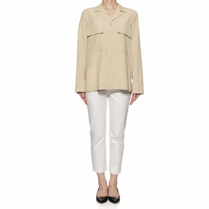 BARNEYS NEW YORK ウォッシャブル シアー シャツジャケット BEIGE