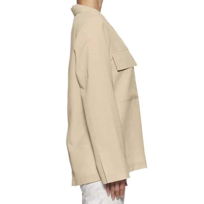 BARNEYS NEW YORK ウォッシャブル シアー シャツジャケット BEIGE