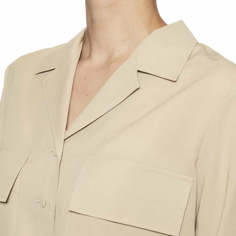 BARNEYS NEW YORK ウォッシャブル シアー シャツジャケット BEIGE