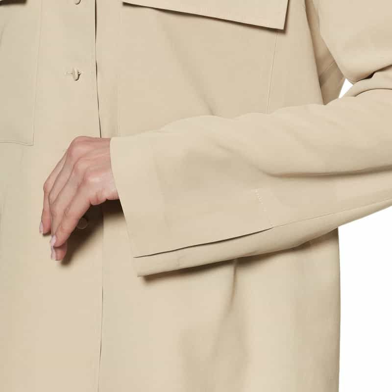 BARNEYS NEW YORK ウォッシャブル シアー シャツジャケット BEIGE