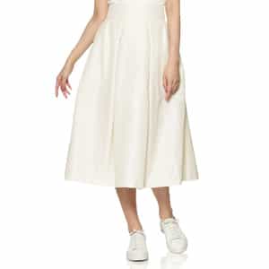 ウォッシャブル タフタ素材フレアスカート