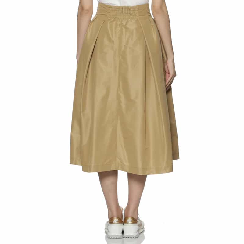 BARNEYS NEW YORK ウォッシャブル タフタ素材フレアスカート BEIGE