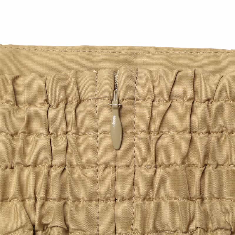 BARNEYS NEW YORK ウォッシャブル タフタ素材フレアスカート BEIGE