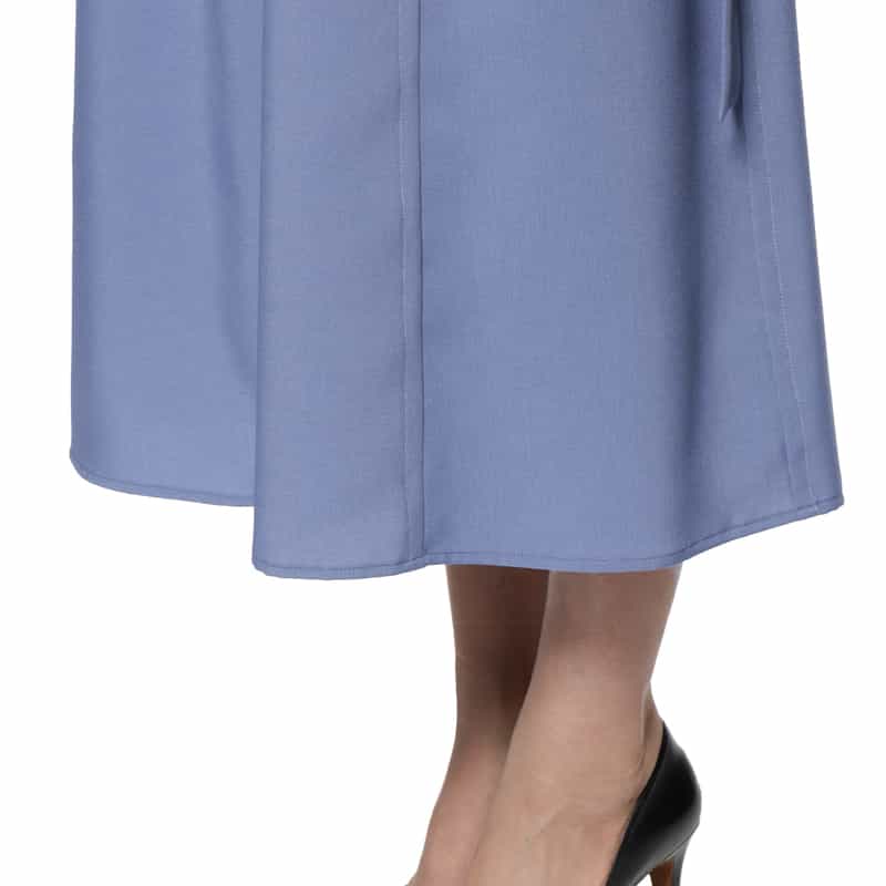 BARNEYS NEW YORK ウォッシャブル スタンドカラードレス BLUE