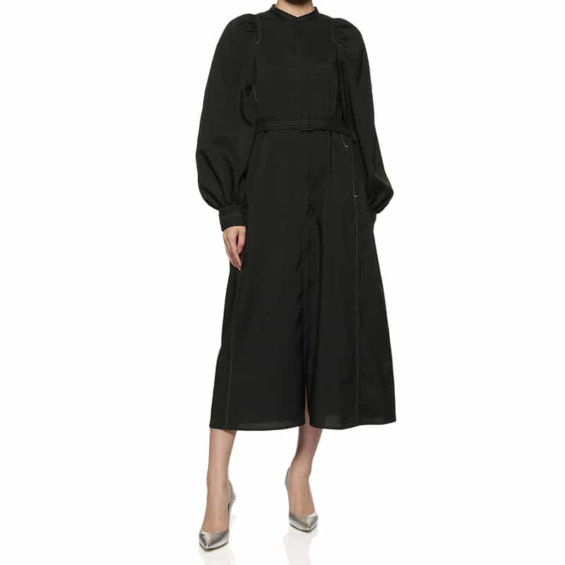 ウォッシャブル スタンドカラードレス