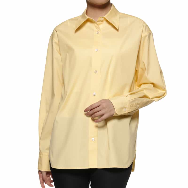 BARNEYS NEW YORK ウォッシャブル レギュラーカラーシャツ YELLOW