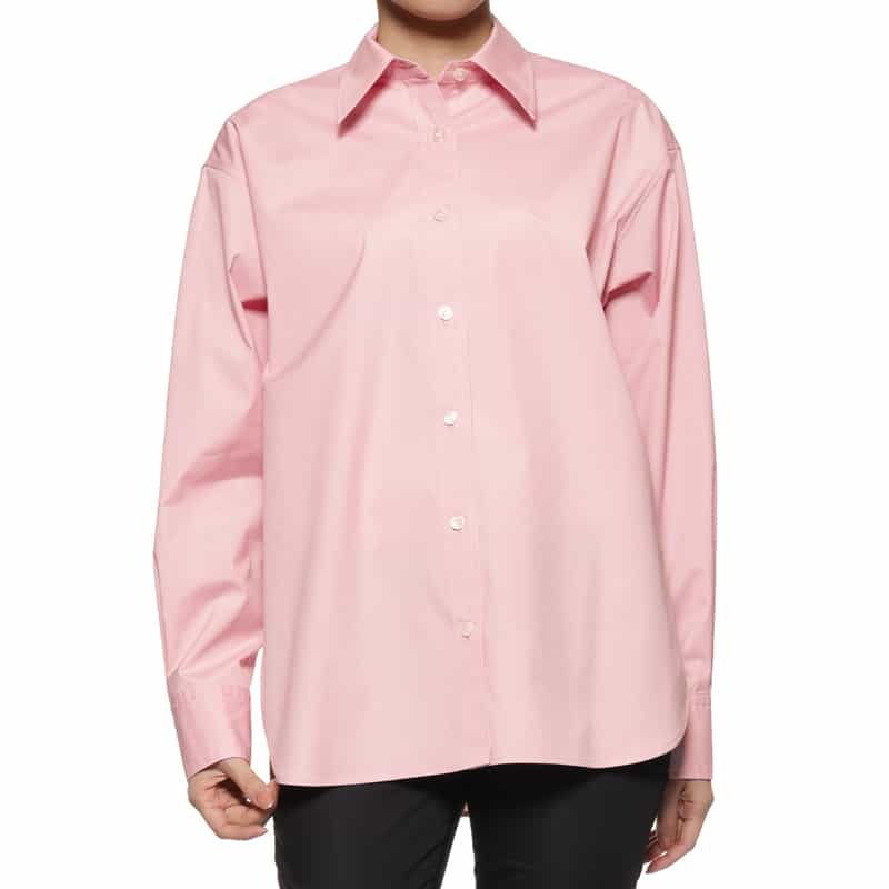 BARNEYS NEW YORK ウォッシャブル レギュラーカラーシャツ PINK