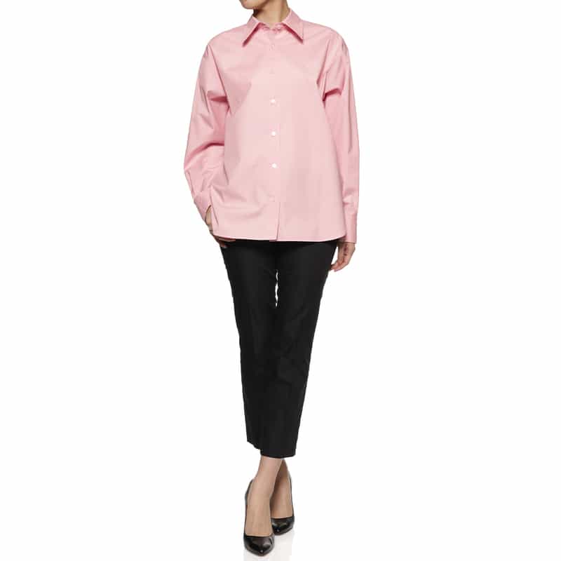 BARNEYS NEW YORK ウォッシャブル レギュラーカラーシャツ PINK
