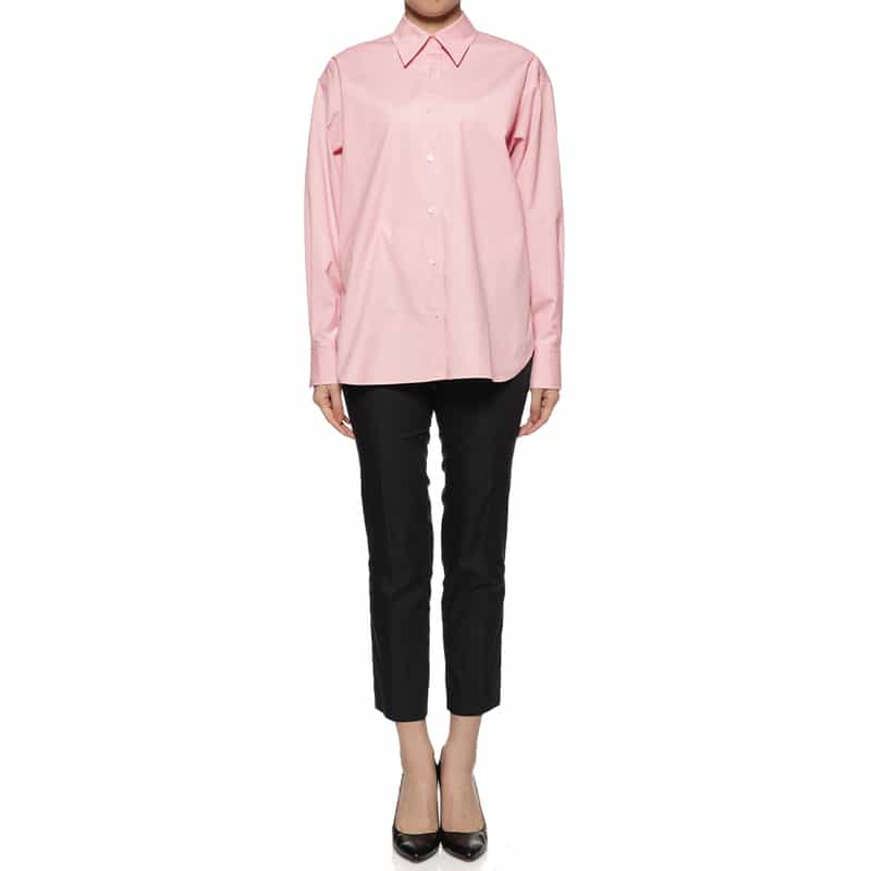 BARNEYS NEW YORK ウォッシャブル レギュラーカラーシャツ PINK