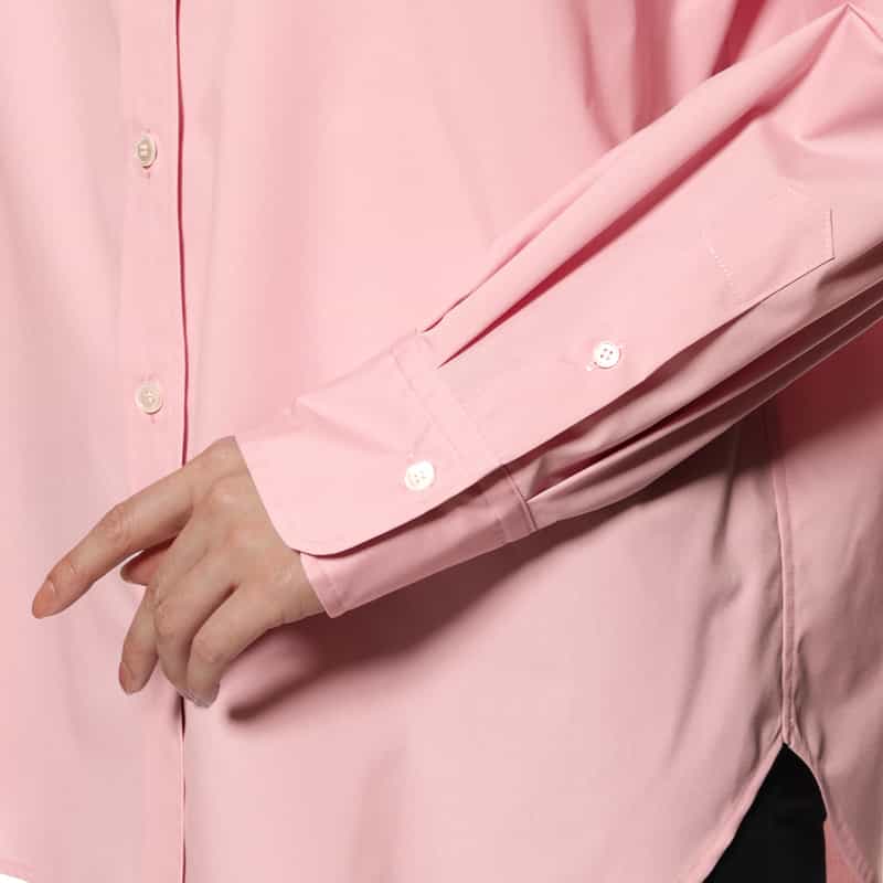 BARNEYS NEW YORK ウォッシャブル レギュラーカラーシャツ PINK