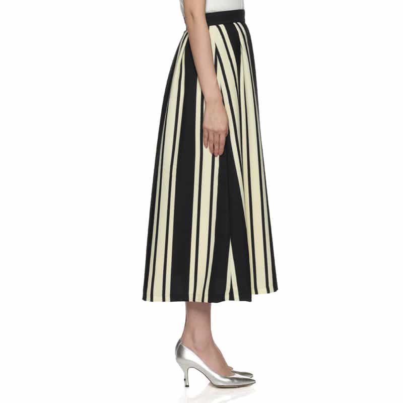 BARNEYS NEW YORK ウォッシャブル ボリュームロングスカート WHITE