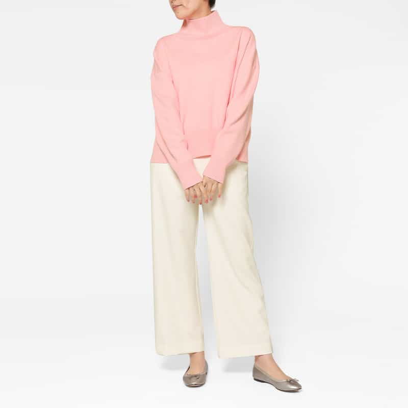 BARNEYS NEW YORK ウォッシャブル ドローストリングワイドパンツ OFF WHITE