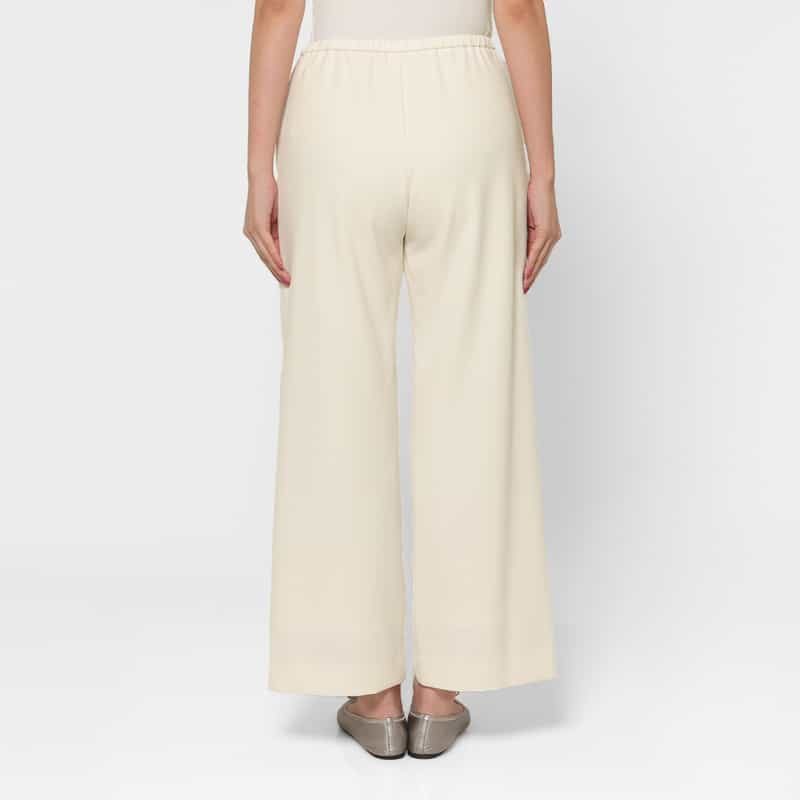 BARNEYS NEW YORK ウォッシャブル ドローストリングワイドパンツ OFF WHITE