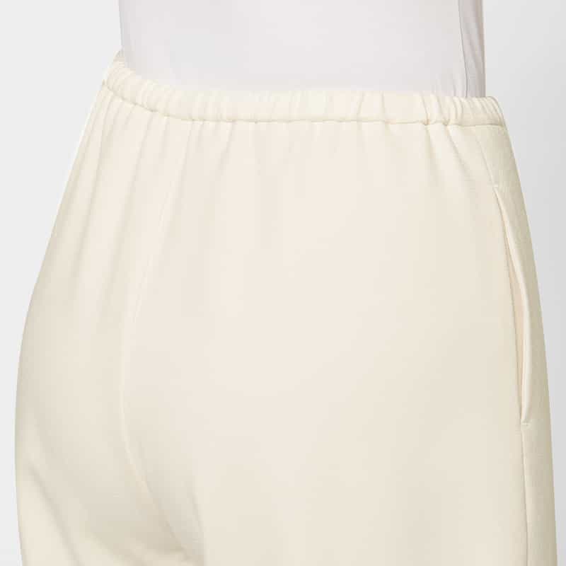 BARNEYS NEW YORK ウォッシャブル ドローストリングワイドパンツ OFF WHITE