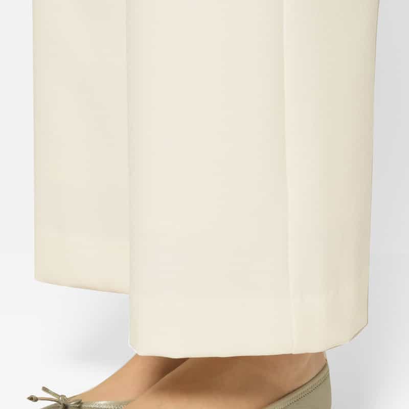 BARNEYS NEW YORK ウォッシャブル ドローストリングワイドパンツ OFF WHITE