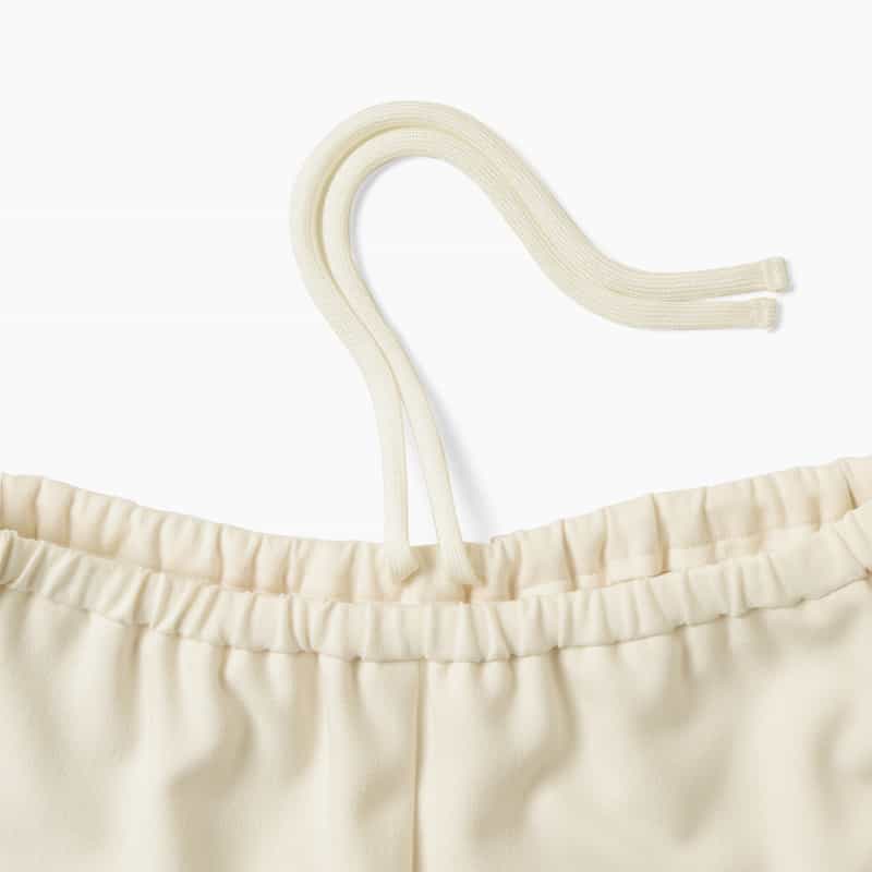 BARNEYS NEW YORK ウォッシャブル ドローストリングワイドパンツ OFF WHITE