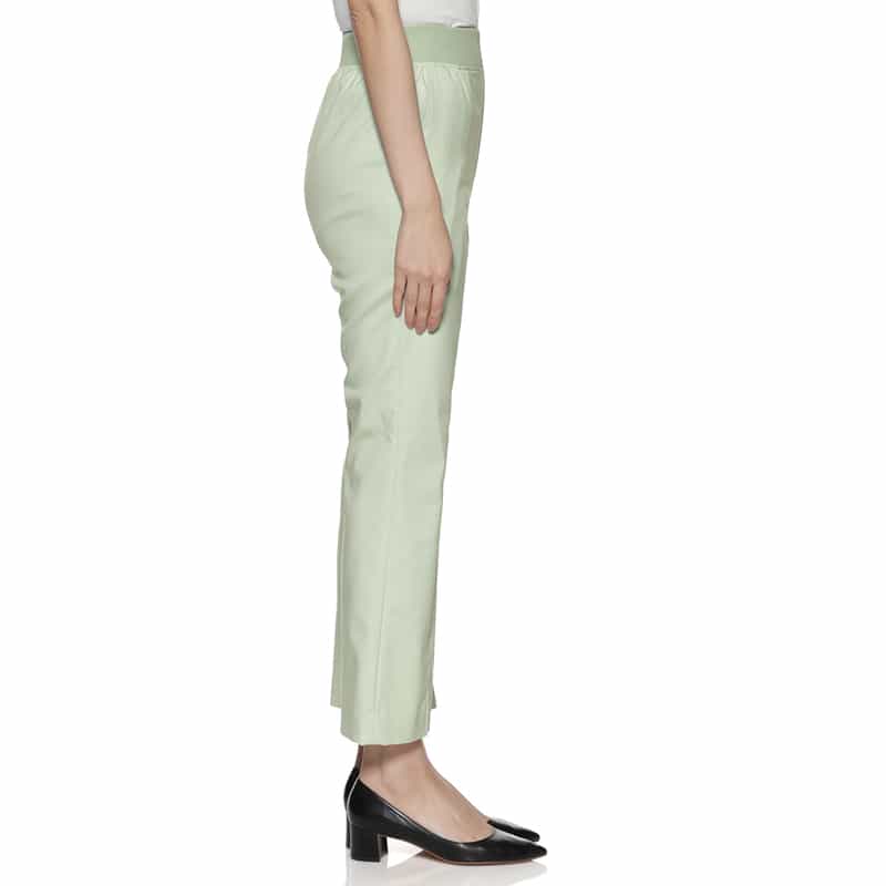 BARNEYS NEW YORK ウォッシャブル フロントスリットパンツ LT GREEN