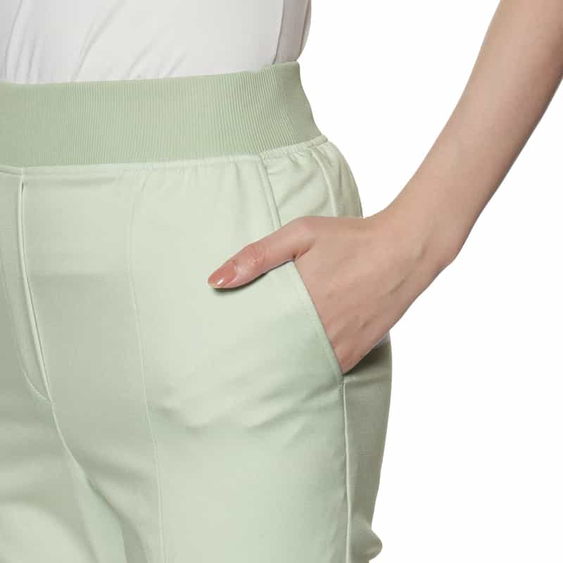 BARNEYS NEW YORK ウォッシャブル フロントスリットパンツ LT GREEN