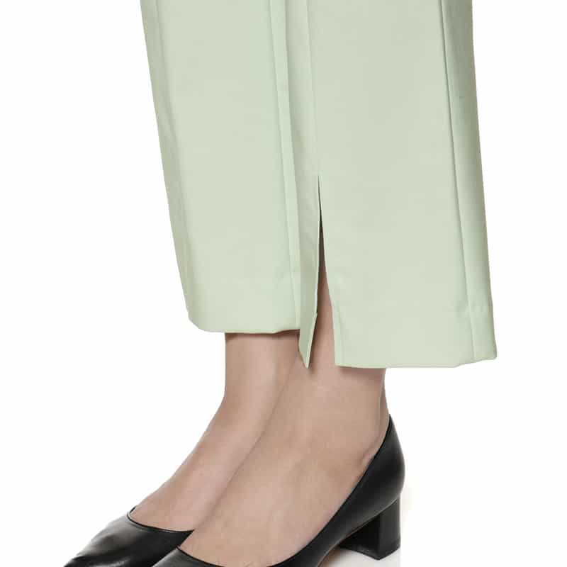 BARNEYS NEW YORK ウォッシャブル フロントスリットパンツ LT GREEN