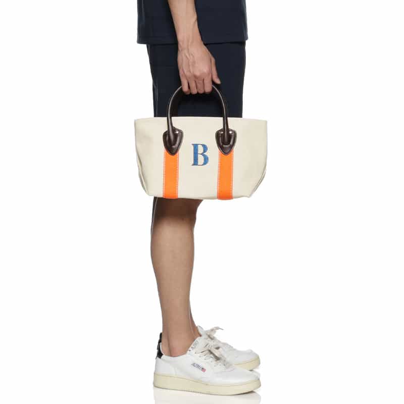 BARNEYS NEW YORK "BARNEYS" コンビネーション ミニトートバッグ ORANGE