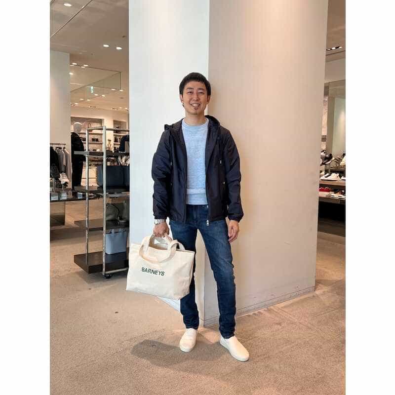 BARNEYS NEW YORK "BARNEYS" ロゴ入り横型2WAYトートバッグ WHITE
