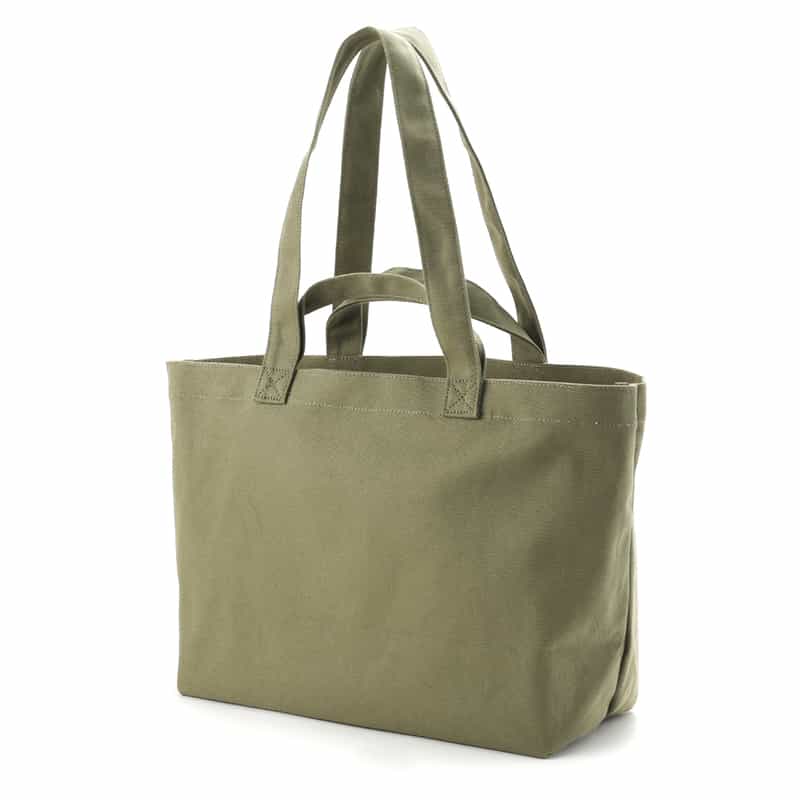 BARNEYS NEW YORK "BARNEYS" ロゴ入り横型2WAYトートバッグ KHAKI