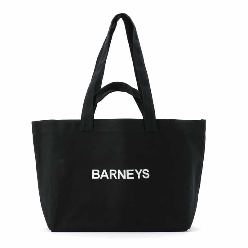 BARNEYS NEW YORK "BARNEYS" ロゴ入り横型2WAYトートバッグ BLACK