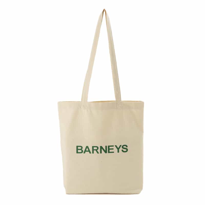 BARNEYS NEW YORK "BARNEYS" ロゴ入り縦型トートバッグ WHITE