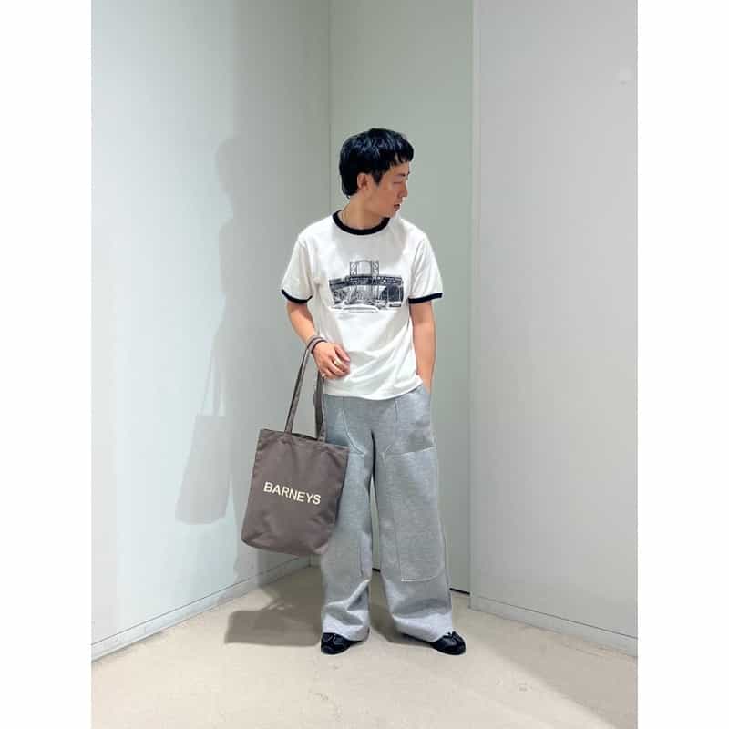 BARNEYS NEW YORK "BARNEYS" ロゴ入り縦型トートバッグ BEIGE
