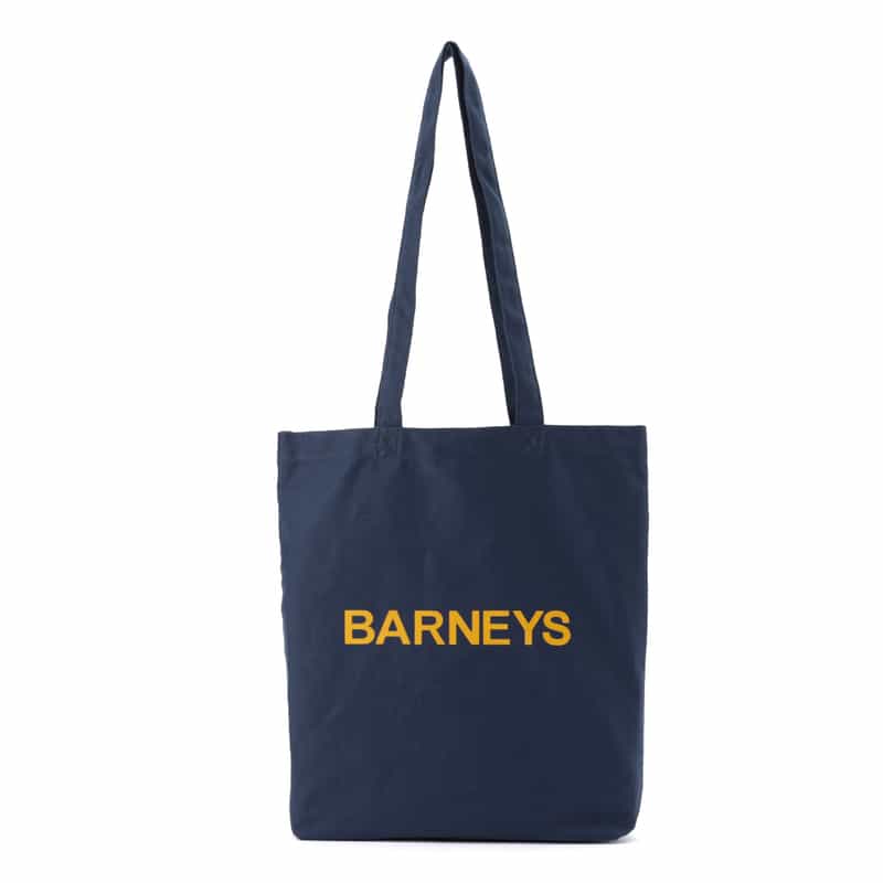 BARNEYS NEW YORK "BARNEYS" ロゴ入り縦型トートバッグ NAVY