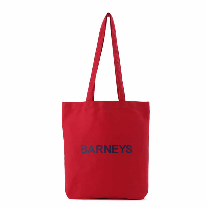 BARNEYS NEW YORK "BARNEYS" ロゴ入り縦型トートバッグ RED