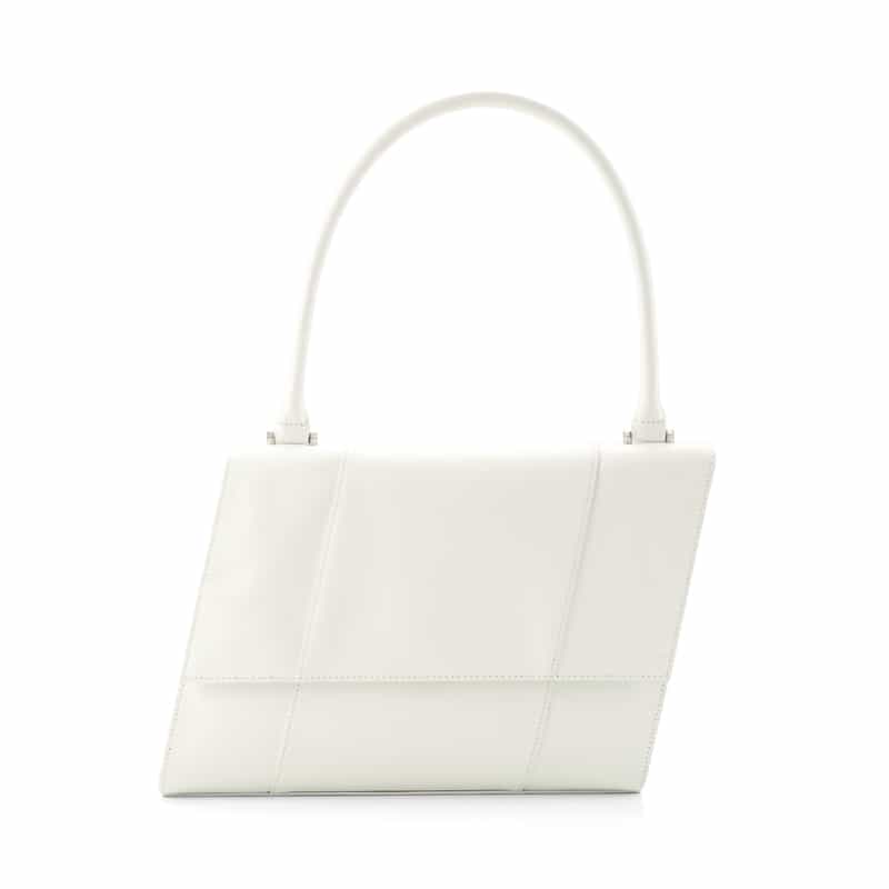 BARNEYS NEW YORK レザー ワンハンドル ハンドバッグ WHITE