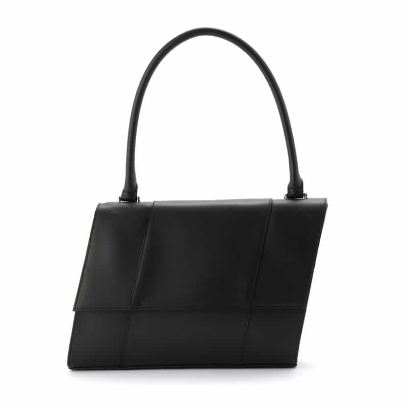 BARNEYS NEW YORK レザー ワンハンドル ハンドバッグ BLACK
